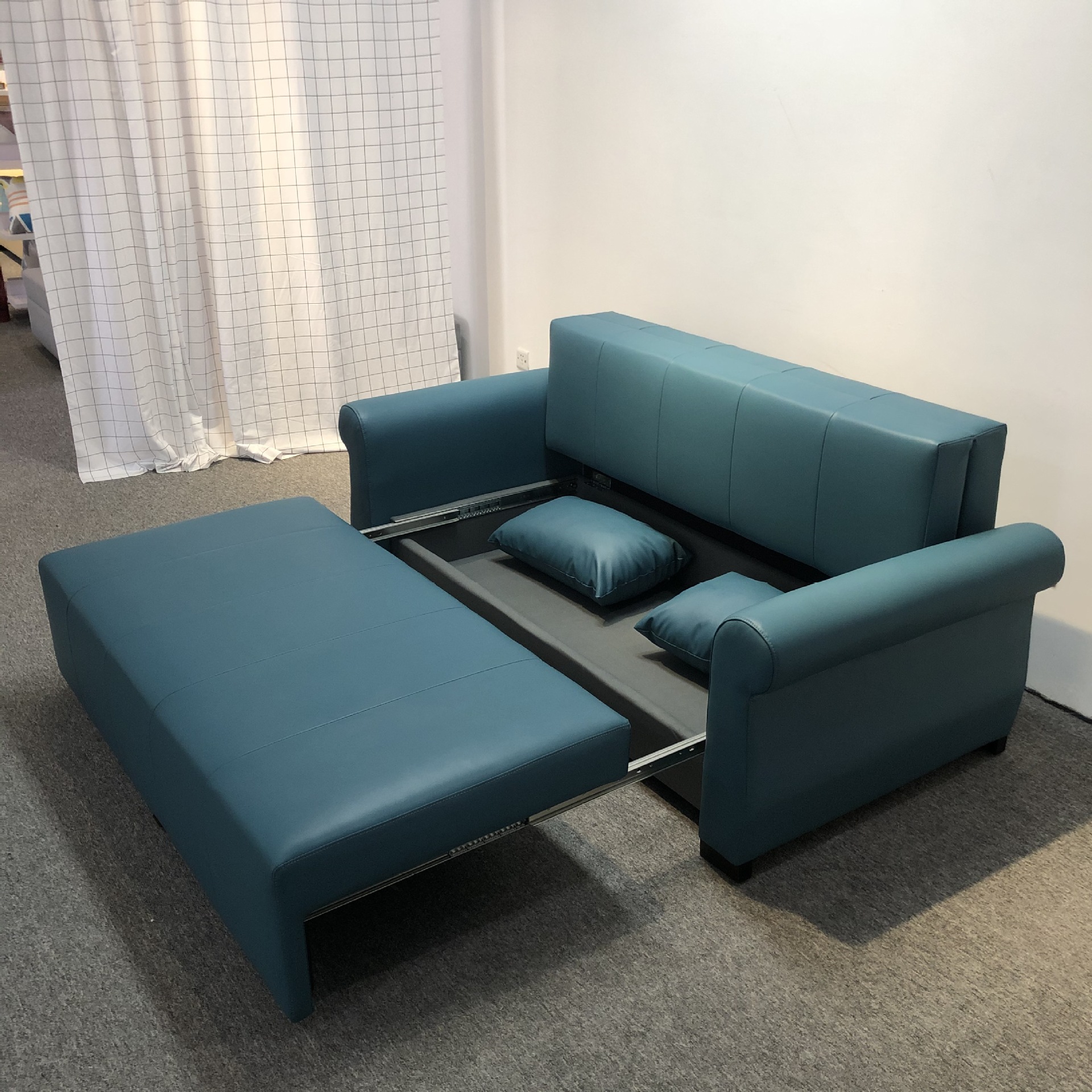Sofá cama plegable de doble propósito sala de estar pequeña casa función sofá cama de cuero puede almacenar 1.3m 1.5m sofá doble