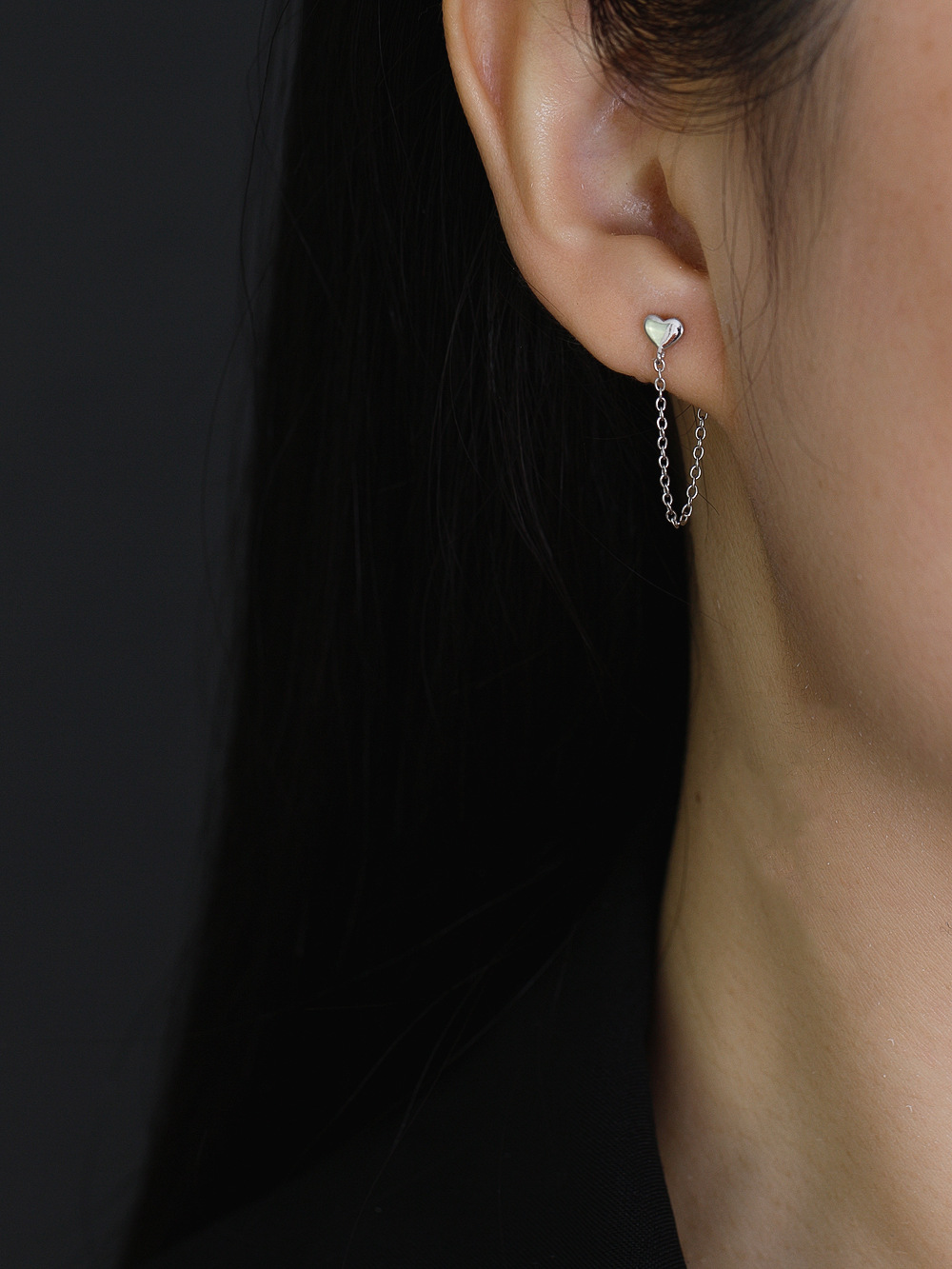 Fashion Heart Shape Sterling Silver Plating Drop Earrings 1 Pair