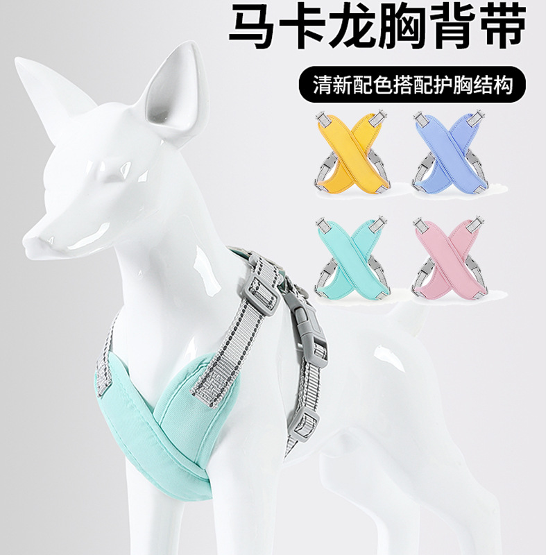 Nueva correa de perro transpirable para mascotas correa de pecho chaleco reflectante cuerda de perro correa de mascota al por mayor