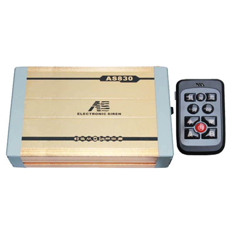 Car-mounted wireless remote control siren, 12V/24V car loudspeaker, high-pitched alarm, AS830C + round speaker