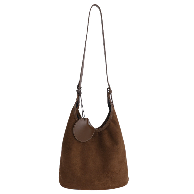 Bolsa de cubo retro transfronteriza para mujeres otoño y invierno 2025, nueva moda, bolso de hombro de moda, bolso de abrigo casual universal