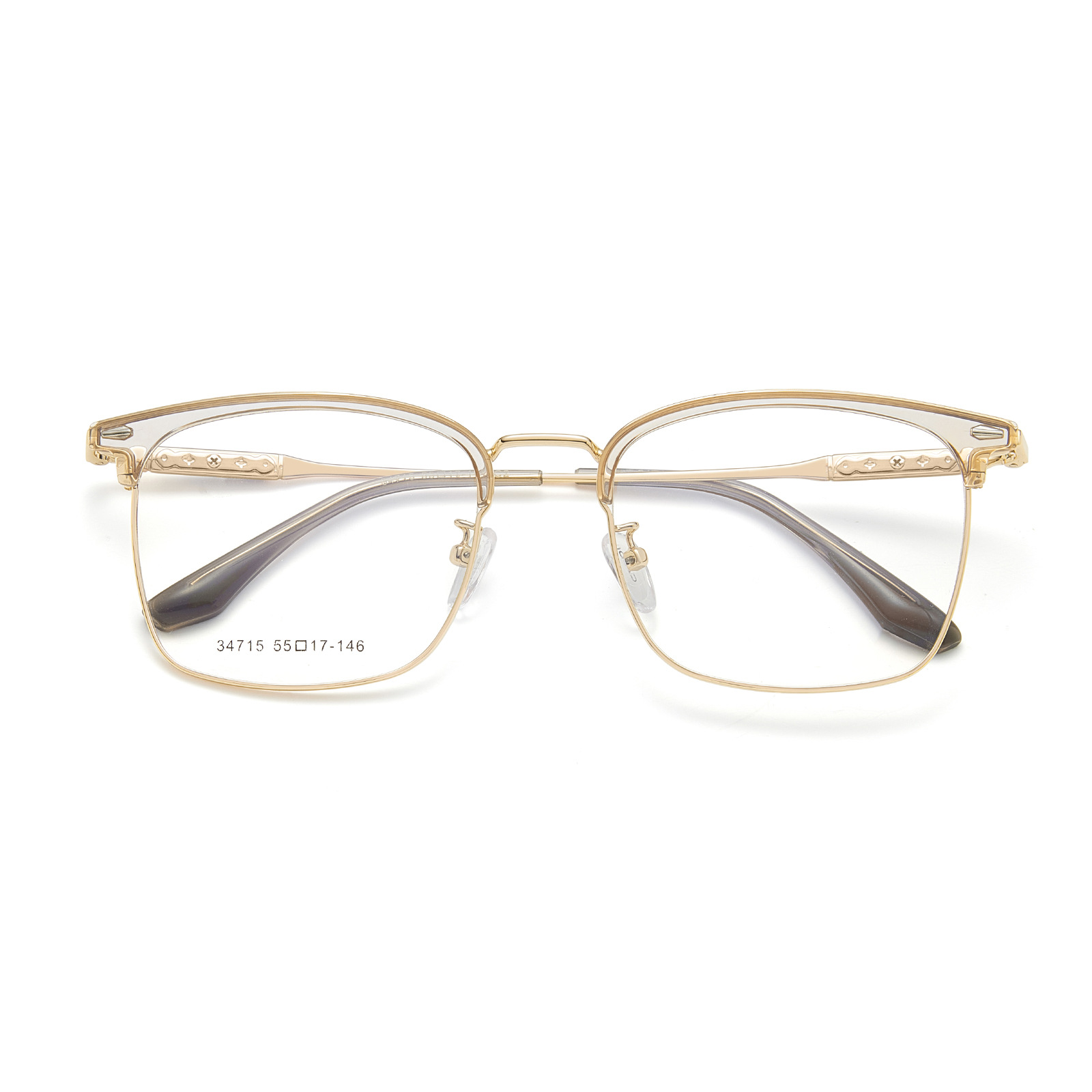 Hielo de alta calidad té red rojo tallado estereoscópico hombre y mujer ceja marco de gafas antideslizante no sujetar la cara con espejos