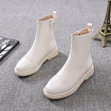 马丁靴女英伦风帅气机车短靴2025秋冬新款平底网红白色瘦瘦靴子潮