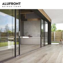 高端美标NFRC认证铝框重型室外露台门玻璃推拉门
