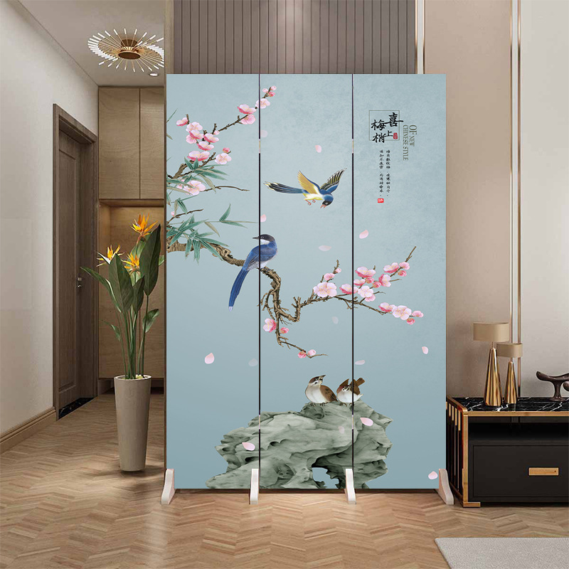 中国風の家庭用スクリーン玄関ドア、ドアパーティション、リビングルーム、オフィス、寝室の遮蔽、折りたたみ式可動玄関|undefined
