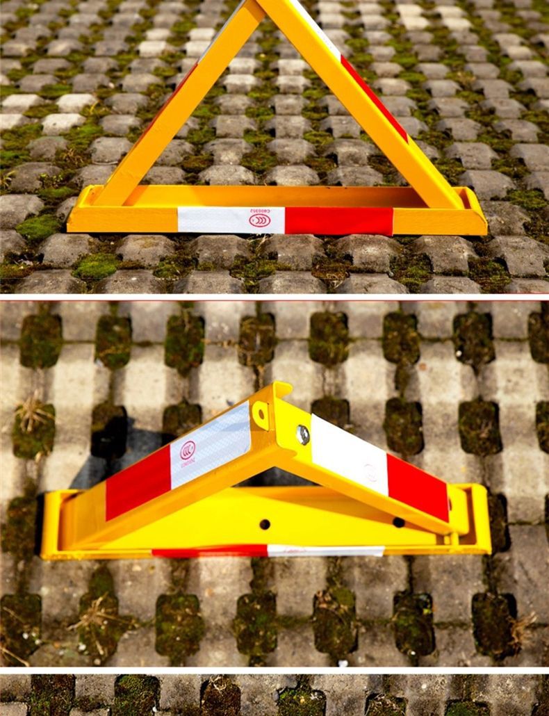 Thickened Anti-collision Parking Space Floor Lock Channel Steel Parking Lock Garage Floor Lock Punch-free Adhesive Triangle