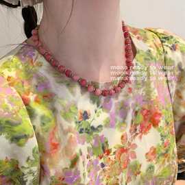 MONA  复古风 天然石经典项链 脖子配饰女高级感2024夏季新款项链