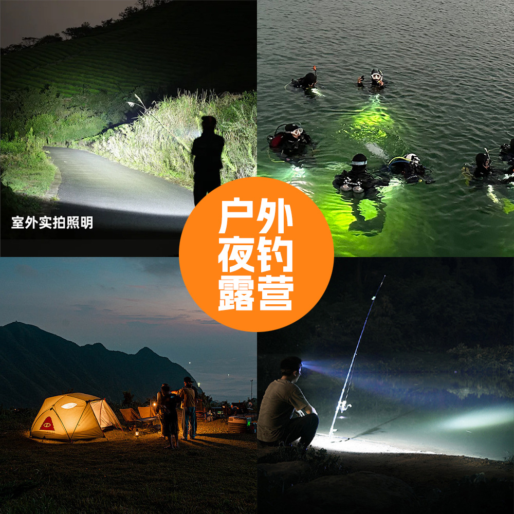 Adjustable travel super bright LED waterproof lithium battery, flashlight, ceiling light