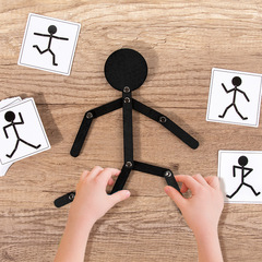 Kids' Playful Figures, Wooden Educational Toy with Movable Limbs—Perfect for Early Childhood Play Areas! Wholesale Offer: 0.2-inch Miniature Toys as Small Gifts
