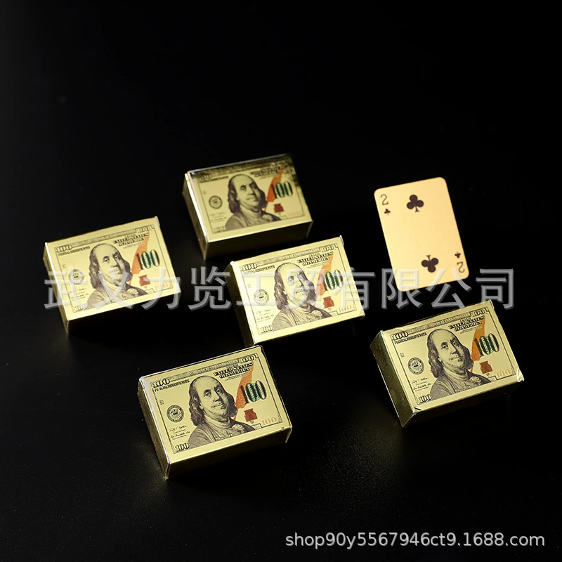 Модель мини Tuhao Gold Poker водонепроницаемый покер 54 покер 3*5 см толстый пластик ПВХ сусальное золото