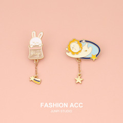 王一博肖戰兔子胸針男女可愛日系徽章小獅子別針扣裝飾ins潮個性