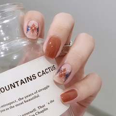 Blush, blush stains, wear nail, chessboard, rhombus, nail sticker, nail sticker, false nail, wear nail, finished nail