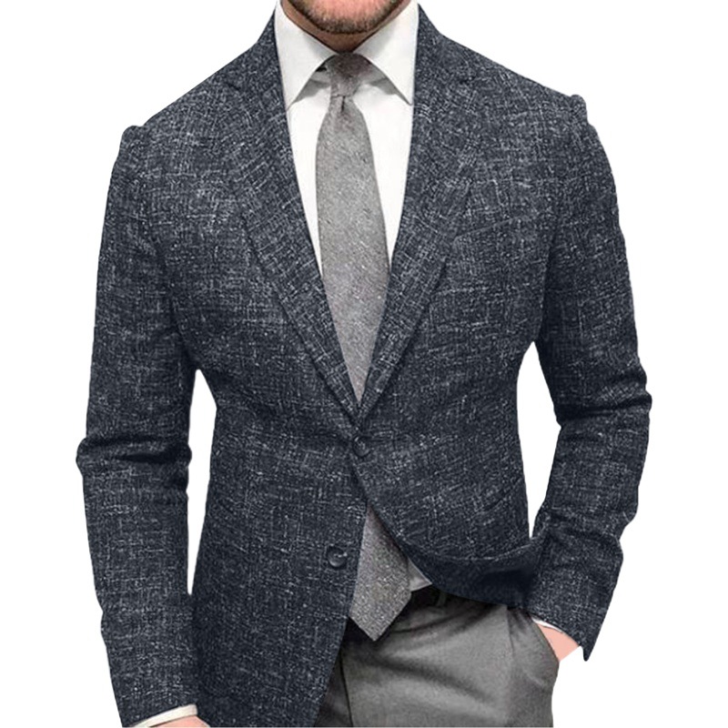 Cross-border Spring and Autumn New Men's Plaid Lapel Long-sleeved Suit Jacket wish AliExpress Explosions Men's Business Suit