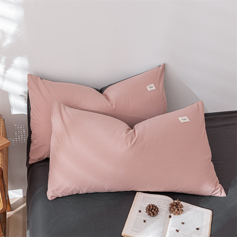 Funda de almohada de algodón lavado de algodón puro, un par de 100 fundas de almohada de algodón, funda interior de núcleo de almohada doble simple de verano 4