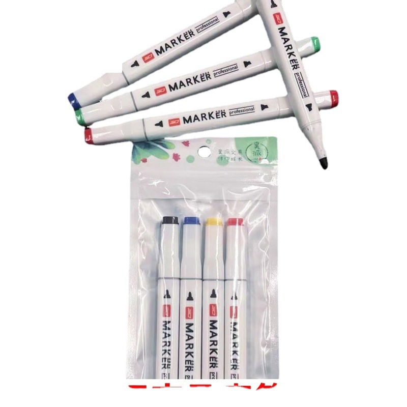L5133 cuatro marcadores marcador aceitoso de doble cabeza marcador de pintura de los niños gancho de la pluma de espesor negro
