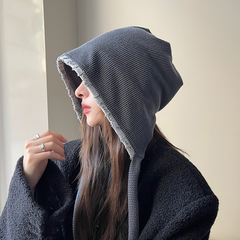 冬天帽子女时尚百搭针织帽复古包头堆堆帽蝴蝶结潮流保暖护耳冷帽|undefined