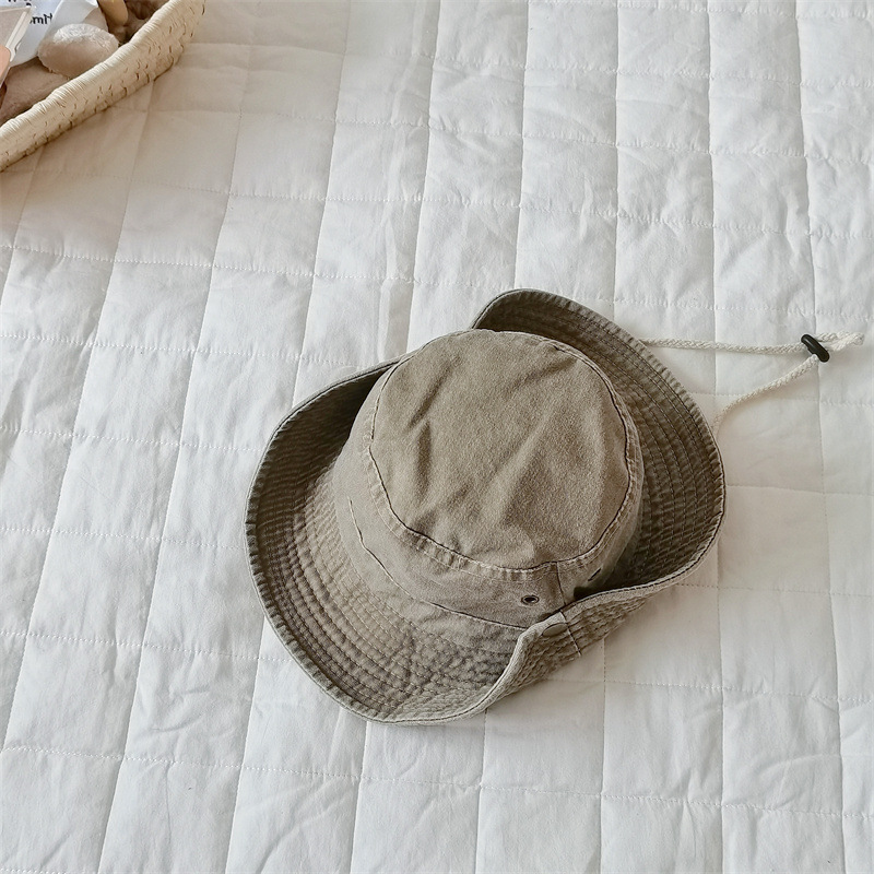 子供用デニムのつばをひっくり返した漁師の帽子春と秋のアウトドア登山の日よけの帽子の中の大きい子供の西部のカウボーイの帽子の卸売り|undefined
