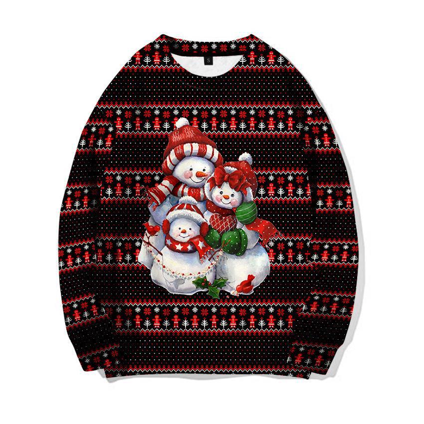 New 3d Printed Little Deer Sweater Loose Pullover Sweatshirt Christmas_voghion.com