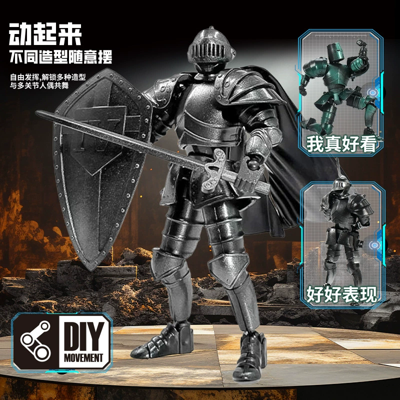 Подвижная кукла может двигаться по всему телу средневековая модель рыцаря в доспехах
