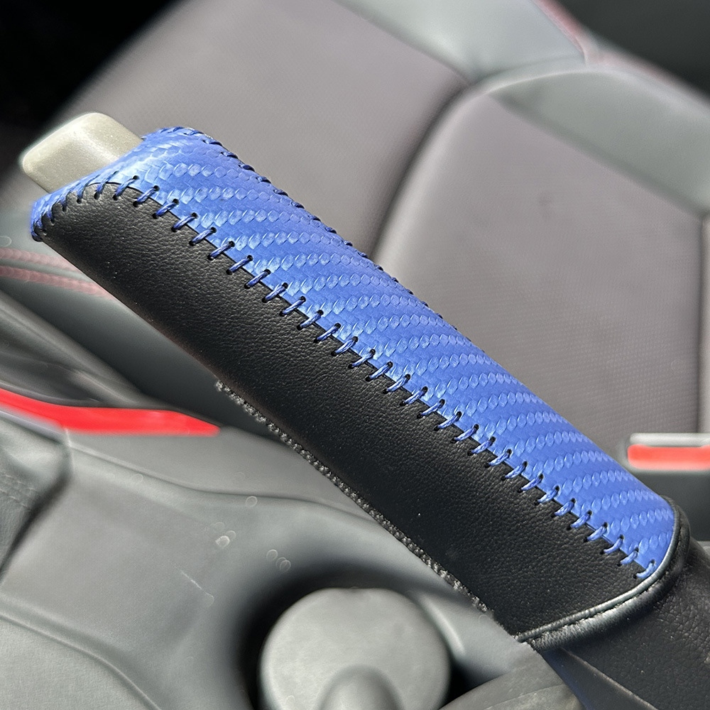 Cross-Border Universal Car Gear Shift Lever Handbrake Leather Hand-Stitched Brake Lever Decorative Protective Cover Gear Shift