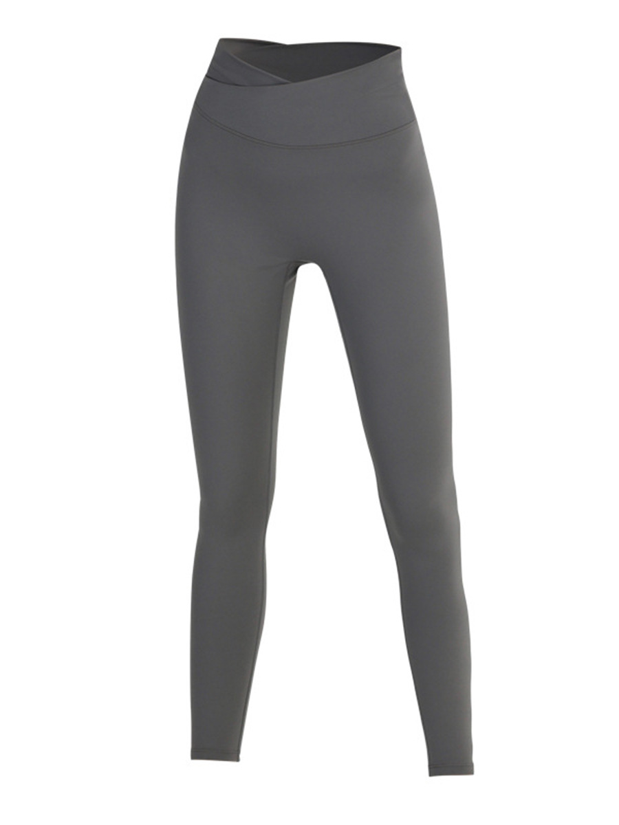 Pantalones de yoga premium transfronterizos para otoño e invierno, estilo europeo y americano, pantalones deportivos de running con tacto suave, pantalones de gimnasio cepillados de cintura alta con efecto levanta glúteos.
