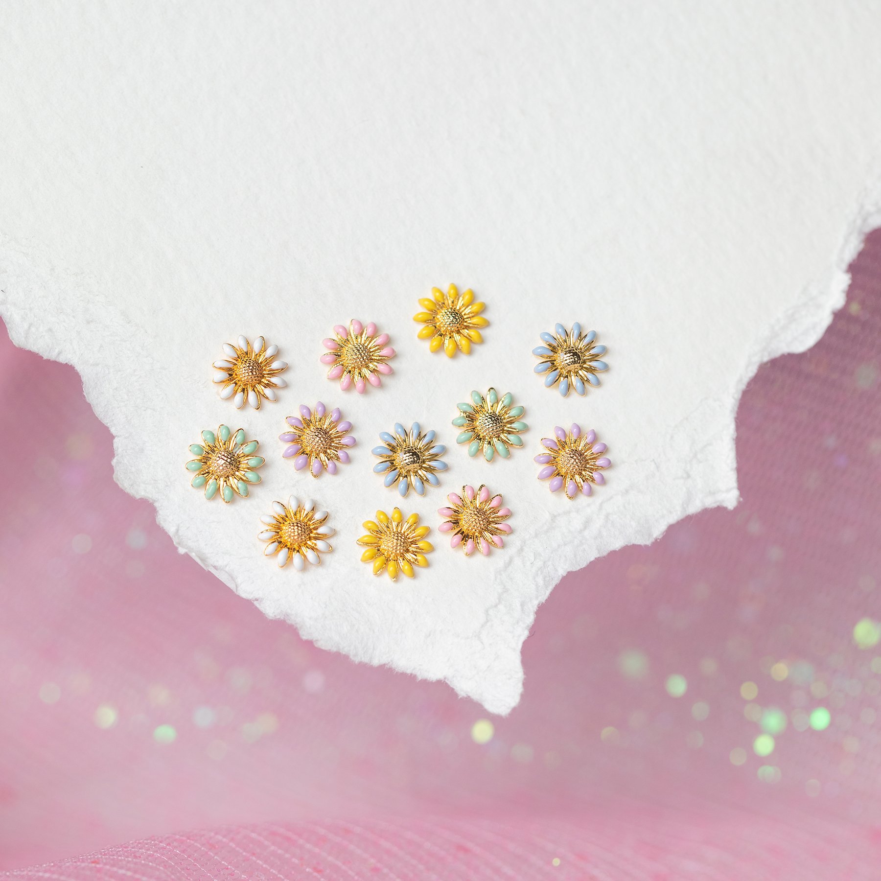 Pastoral Sunflower Oil Drop Ear Bone Studs Retro Flower Small Earrings display picture 6