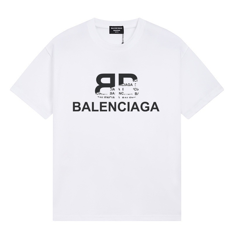 パリハイバージョンBファミリーTシャツ25s春夏新作ヘビーコットンラウンドネック半袖Tカジュアル万能男女同型|undefined