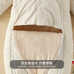 Newborn Baby Clothes Autumn/Winter Version Fleece Lined Warm Hoddie Children's Outfit Autumn/Winter Set Monk's Robe Onesie