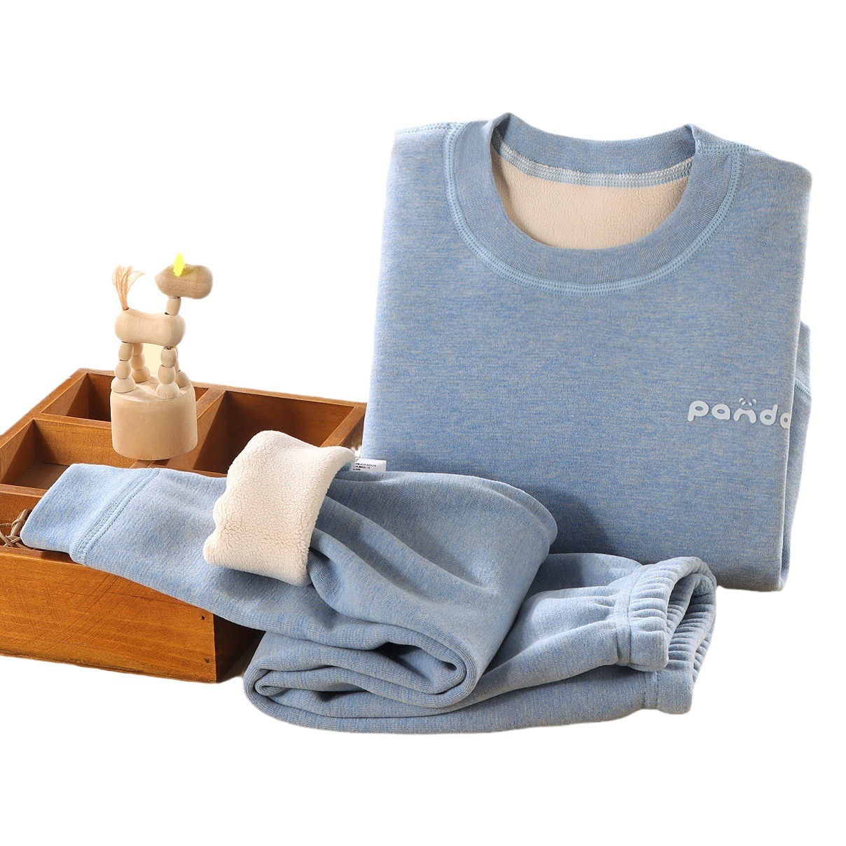 Ropa interior térmica para niños traje de bebé Polar polar engrosada ropa de otoño pantalones largos para niños medianos y grandes sin hueso forrado de lana de otoño e invierno Pijamas