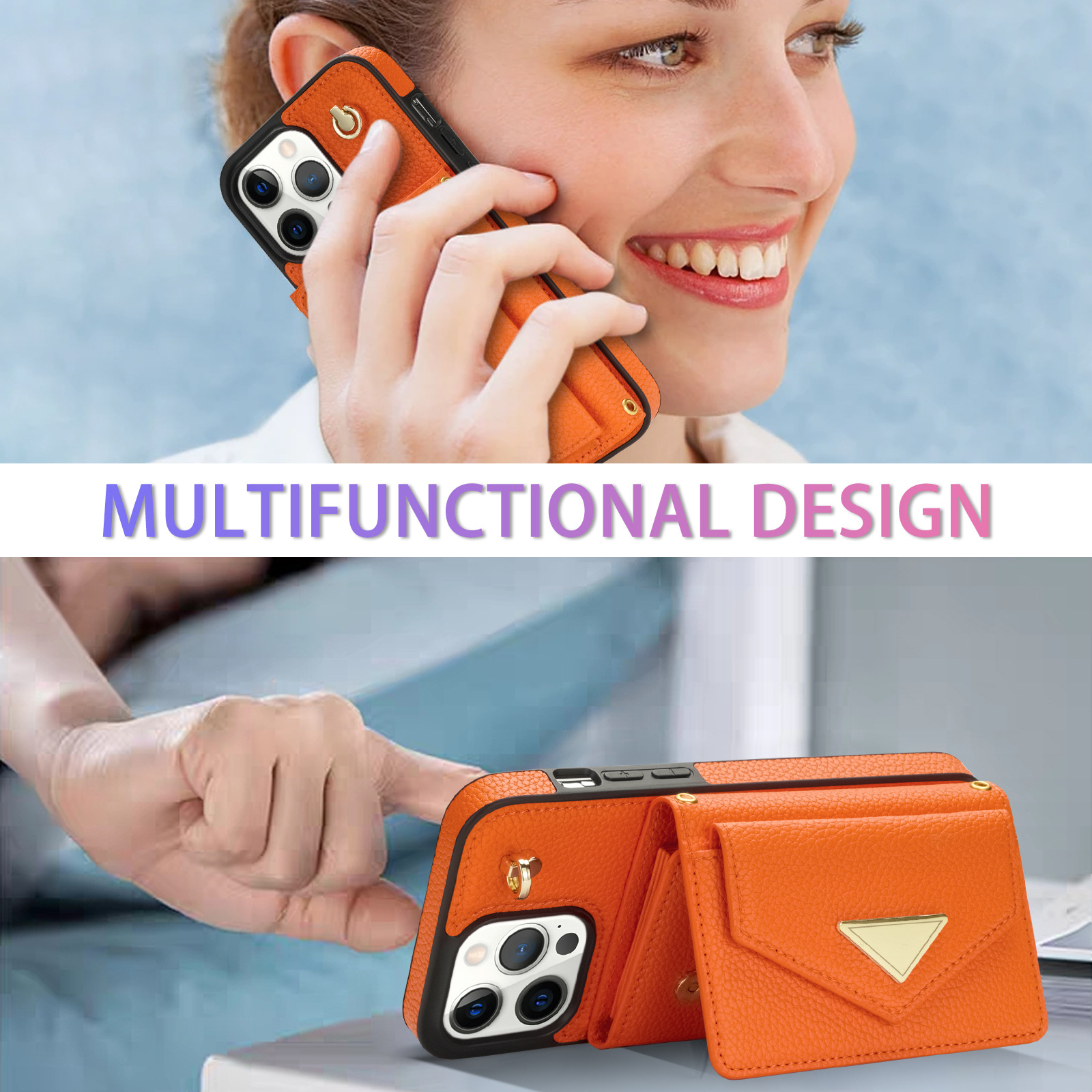 110g Weight iPhone Applicable Brands Pu Leather Material Solid Color Pattern Retro Style Retro Solid Color Pu Leather   Phone Cases 13