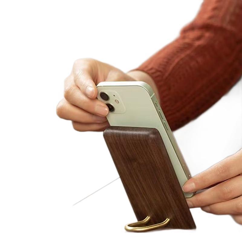 Creativo North American Black Walnut Marco de soporte de iPad de tableta universal simple Decoración de escritorio de lujo ligero Soporte perezoso para teléfono móvil