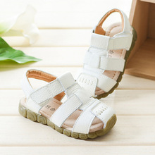 男童女童凉鞋夏季真皮包头沙滩鞋