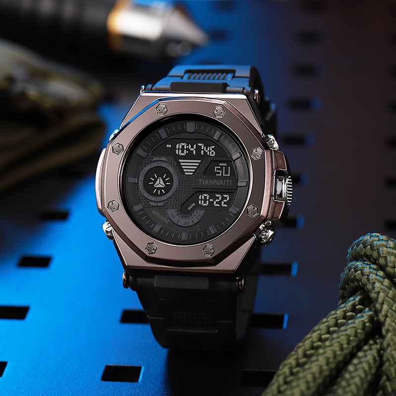 2025 tendencia personalidad juvenil reloj electrónico deportivo al aire libre nocturna reloj impermeable multifuncional reloj de pulsera estudiantil para hombres y mujeres