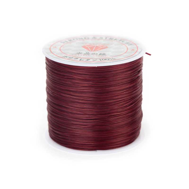 Suministro 0,8mm cuentas de cristal planas hilo elástico extensión del pelo accesorios DIY material de cuentas cuerda pulsera cuerda al por mayor