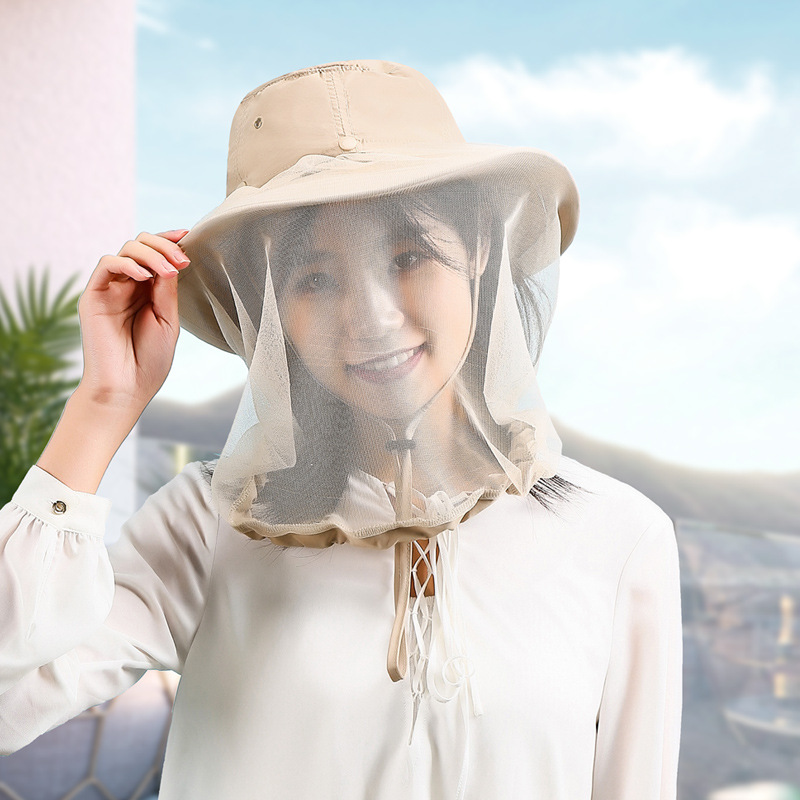 户外防蚊虫防蜂防晒披肩帽子男女休闲遮阳渔夫钓鱼休闲帽子面罩