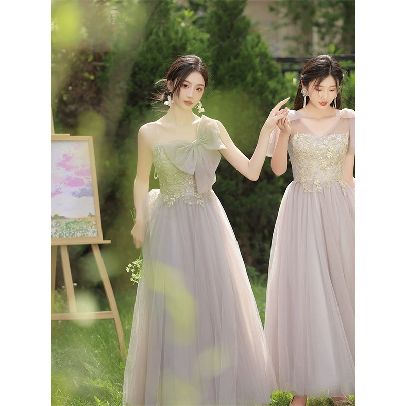 Long bridesmaid dress, autumn skirt, city style, high-quality style, for bridesmaid
