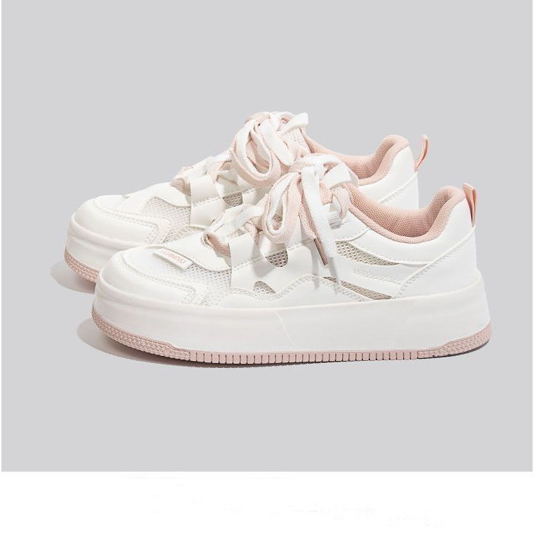 2024 primavera y otoño explosión de zapatos de skate de moda femenina coreana in estudiantes zapatos blancos con suela gruesa zapatos deportivos casuales