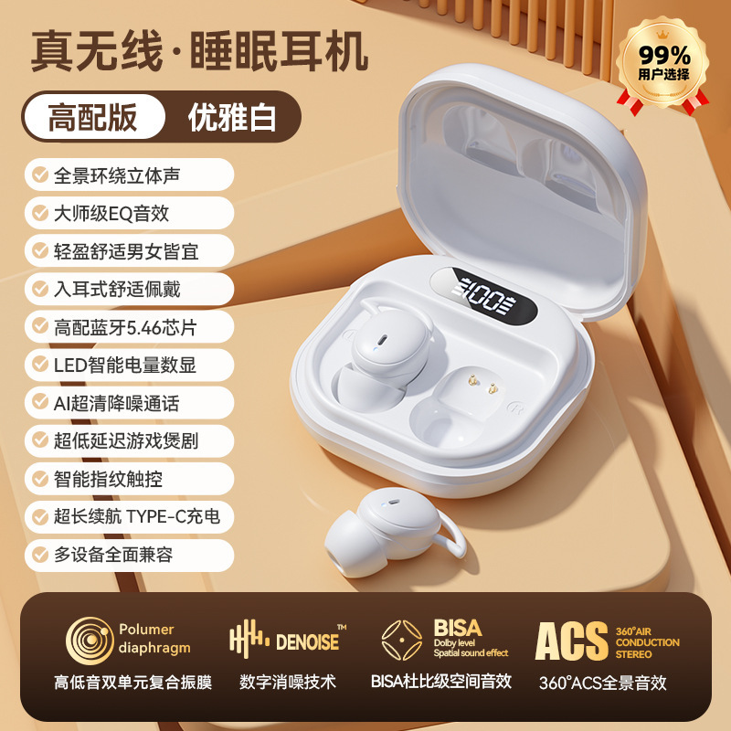 2024新型ワイヤレス睡眠専用横向きbluetoothイヤホンTWS寝起きミニスポーツランニングイヤホン卸売り|undefined