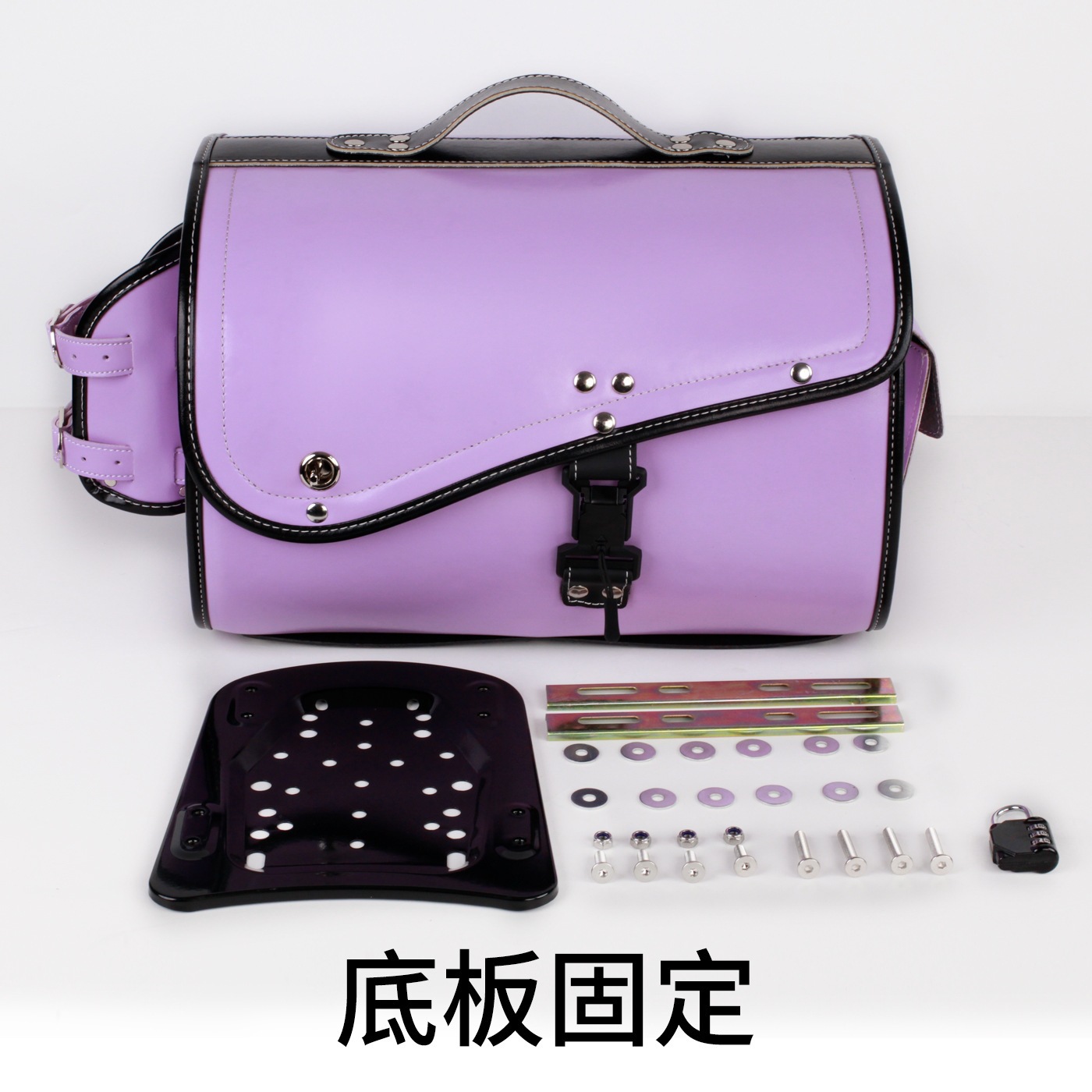 Motorcycle tail box, retro scooter electric vehicle tail rack box, full-face helmet, half-face helmet, leather bag (quick-release bottom design)