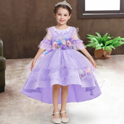 Amazon Explosive money children Tailing Magic Full House princess Dress Jacobs Mosaic Dress skirt Flower design