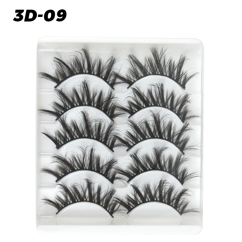 DINGSEN pestañas postizas de fábrica al por mayor 3D pestañas tridimensionales 5 pares Paquete de pestañas tres más de D-46 estilos