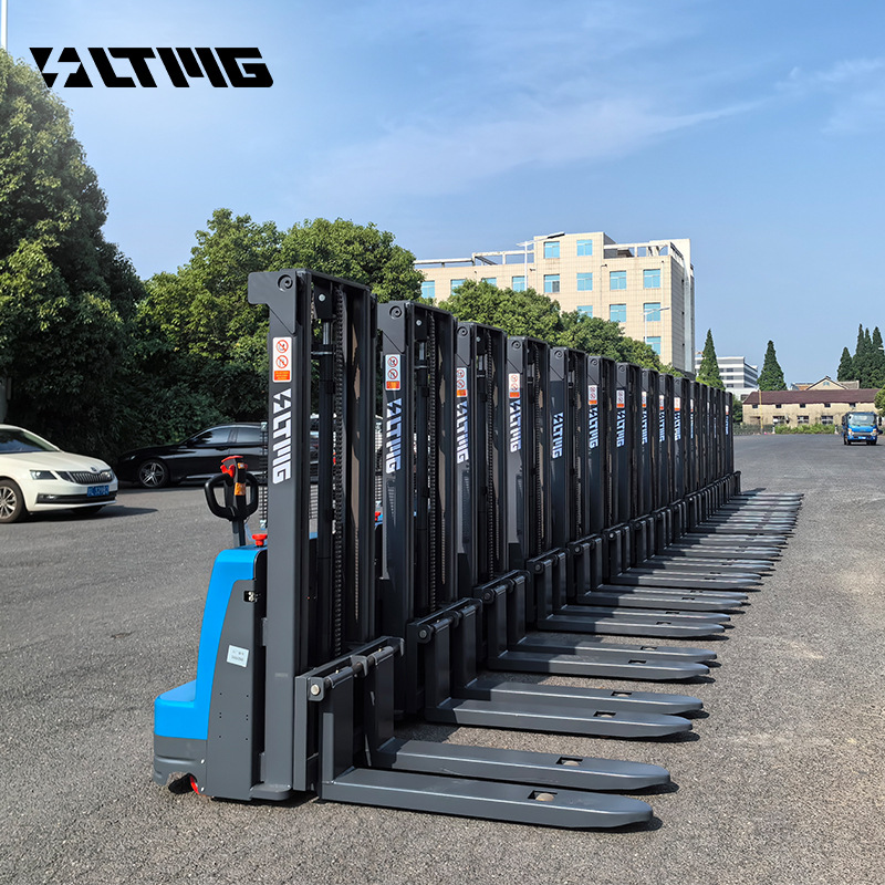 电动托盘堆高车步行式1.5吨2节3米门架液压升高全自动电动叉车