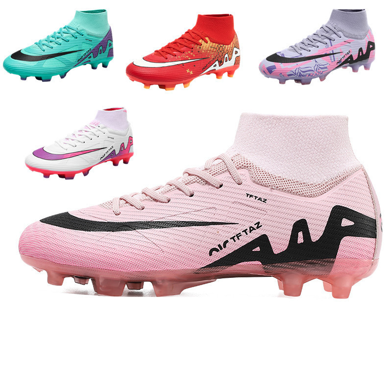 New Cross-Border High-Top Football Shoes for Men and Women, Teenagers, Long Spikes and Broken Spikes, Student Sports Shoes Football Boots