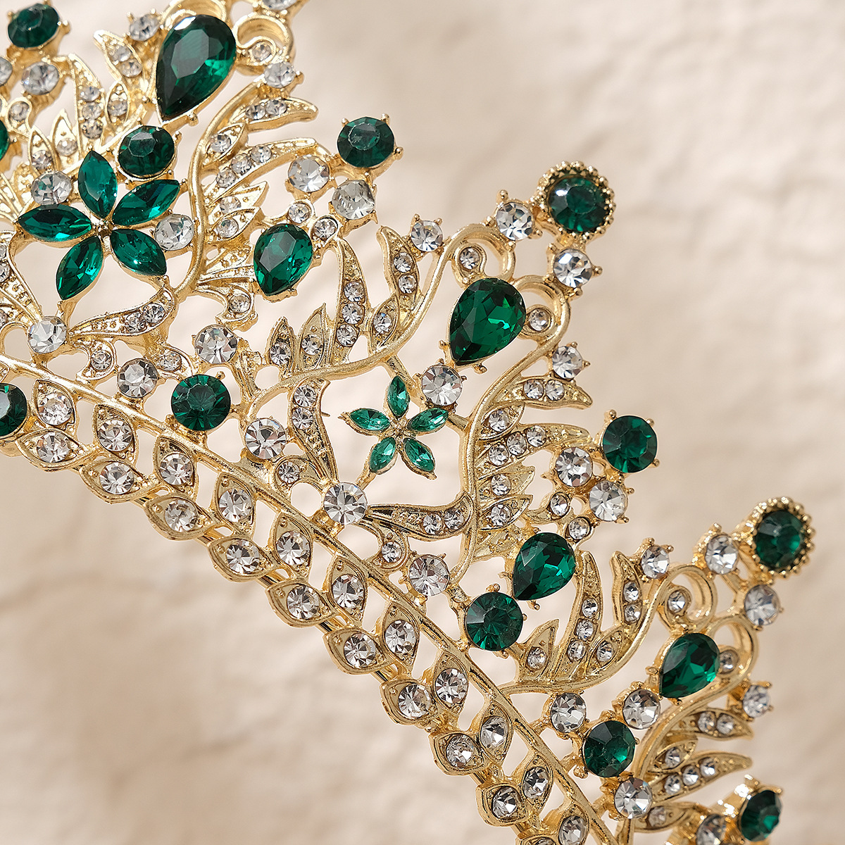 Europeo y americano transfronterizo nupcial corona tocado de lujo Todo Partido cumpleaños boda joyería vintage aleación rhinestone diadema corona