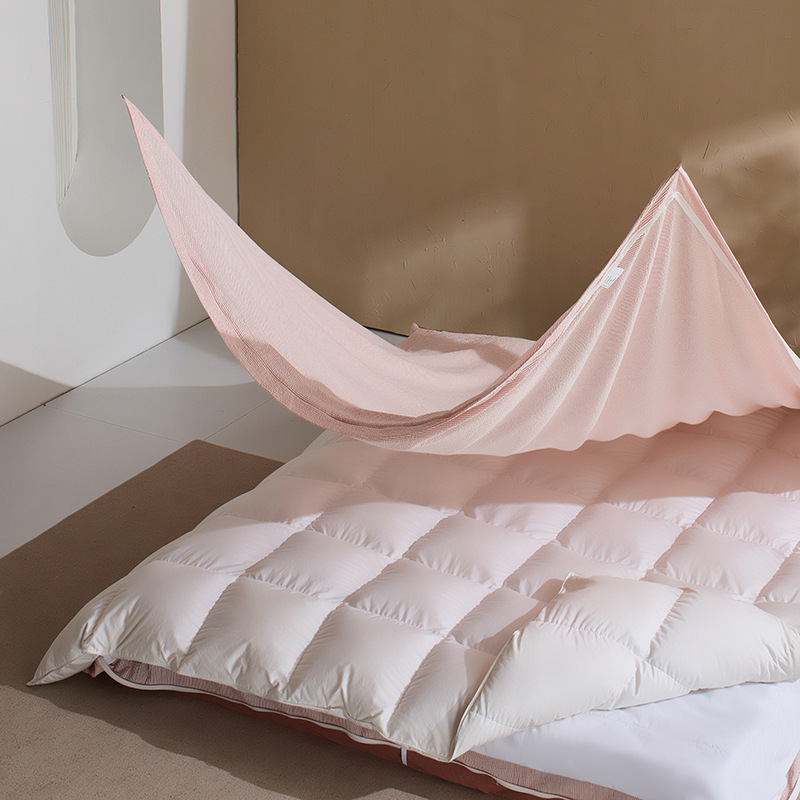 U-Shaped Three-Sided Zipper Lazy-Fit Three-Opening Pure Cotton Seersucker Knit Cotton Four-Piece Set All-Cotton Duvet Cover Bed Set