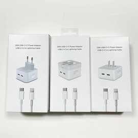 适用PD双C口充电器套装盒 PD35W美规 欧规USB-C+C充电器包装