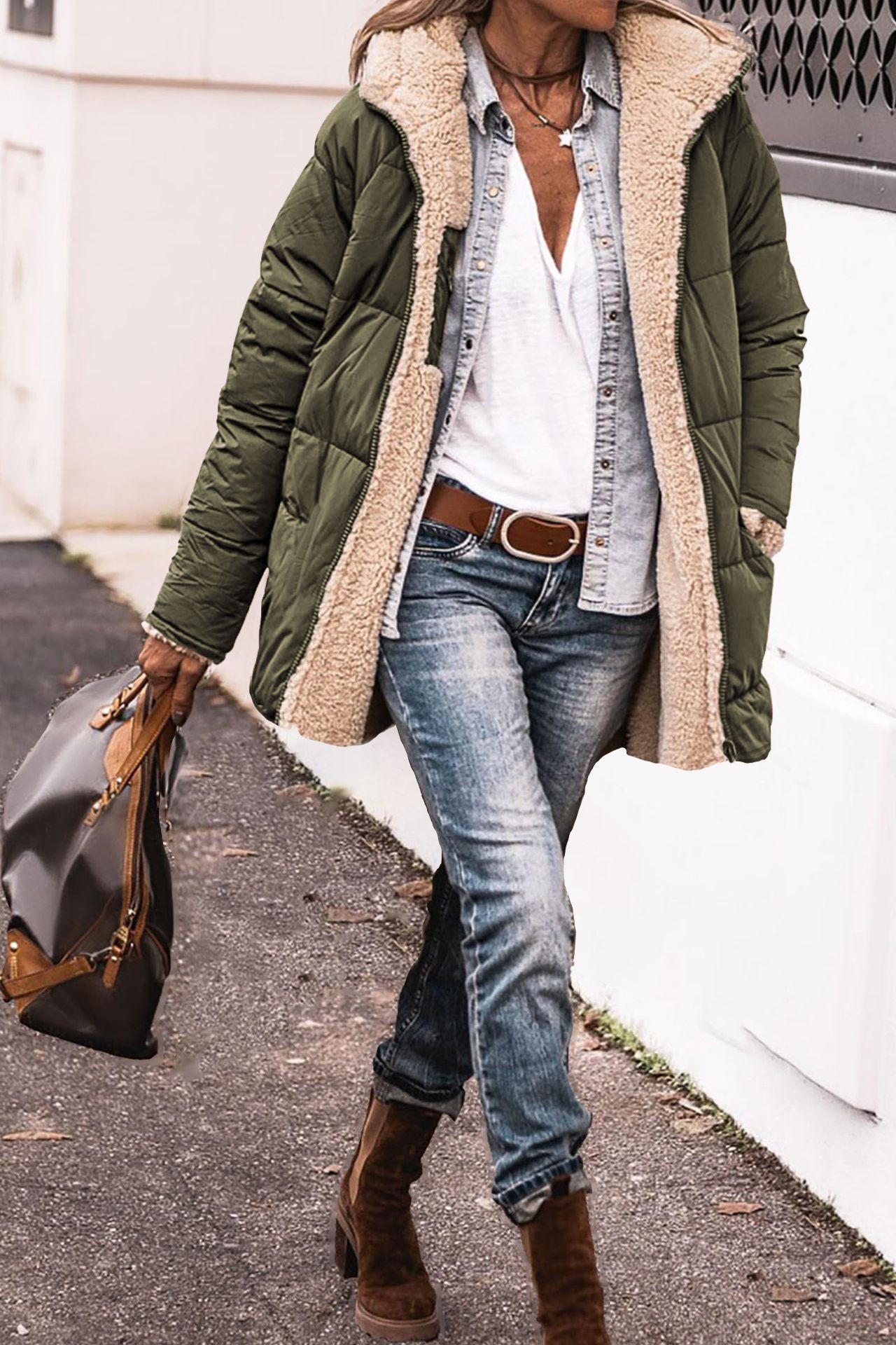 Women's Cotton Coat Hooded Reversible Slim Fit Jacket For Winter_voghion.com