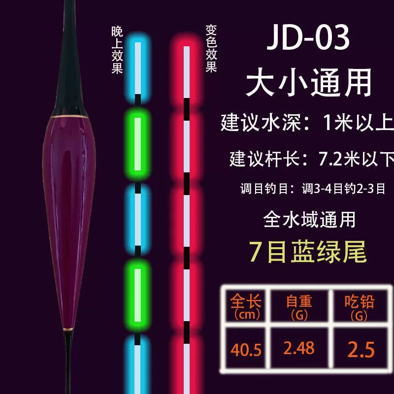 Gravity induction bite hook color luminous luminous bleaching high -sensitive carp floating floating flashes, flashes, luminous electronic fish drift