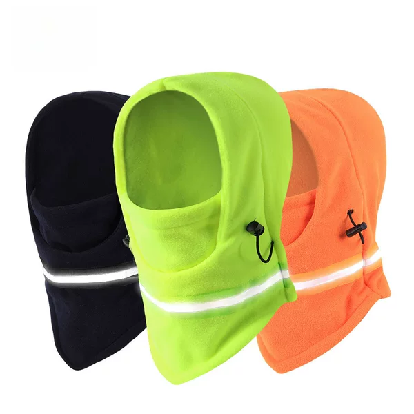 New Autumn and Winter Cycling Mask, Warm and Temperature-Locking, Outdoor Sports, Adjustable Hood, Night Cycling Safety Reflective Strip Hat