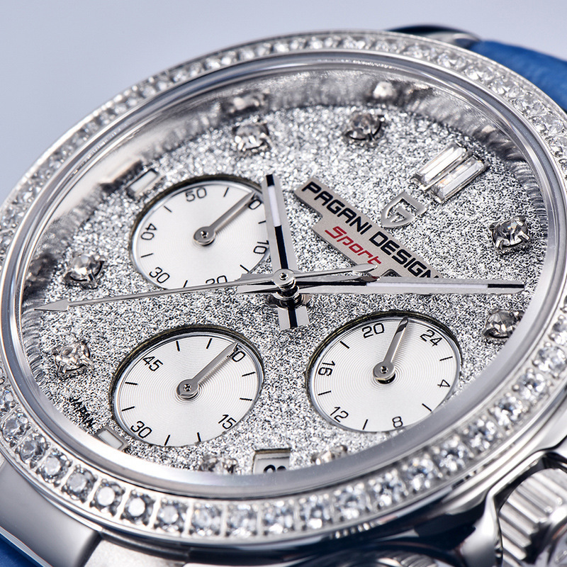 Pagani bojiani PD1730 reloj de mujer moda estrella diamante superficie brillante calendario impermeable reloj de acero inoxidable Mujer